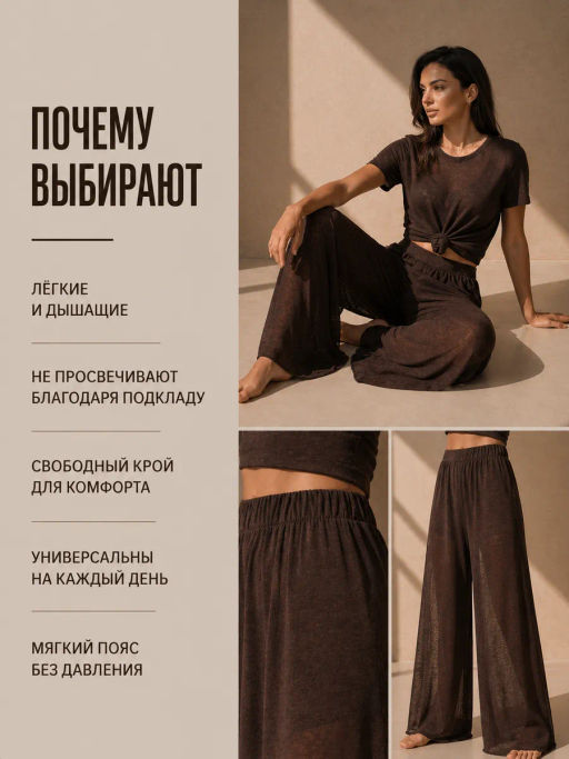 Брюки полупрозрачные паутинка - Binita фото 24