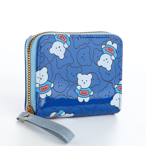 Кошелёк на молнии «Мишки», синий