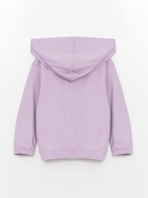 Kap??onlu Uzun Kollu K?z Bebek Fermuarl? Sweatshirt