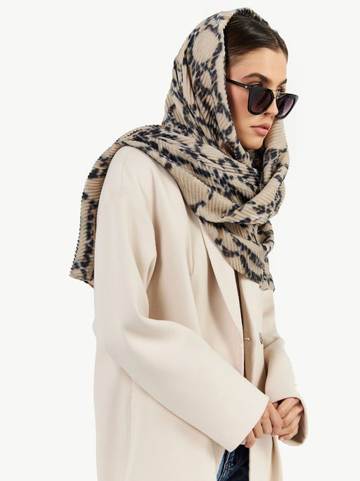 Большой, мягкий, тонкий и очень нежный двусторонний палантин с рисунком. - Tantino фото 5