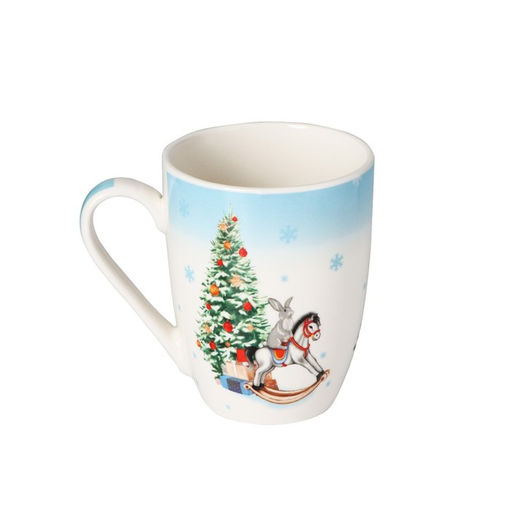 Кружка фарфоровая Доляна Новый год. Игрушки, 350 мл  фото 2