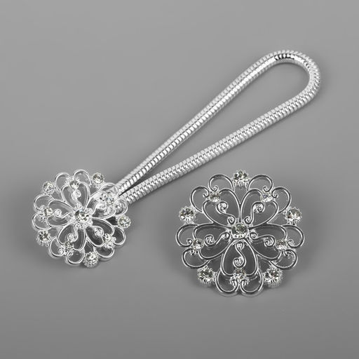 Декоративная застёжка «Круг», 9.5×3 см, цвет серебряный