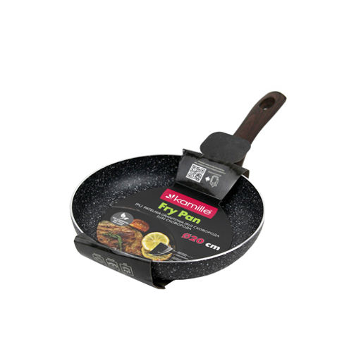 Сковорода 20см с антипригарным покрытием Grey marble из алюминия (4112MR) /KAMILLE/  фото 2