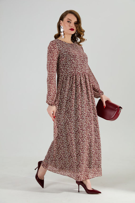 Платье NIKVA н801-9 листья бургунди фото 9