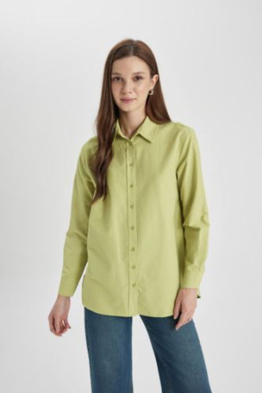 Relax Fit Poplin Uzun Kollu Gomlek Tunik