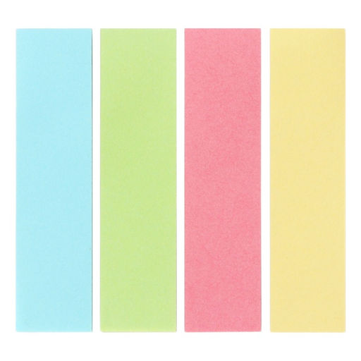 Цена за 2 шт. Блок-закладка с липким краем, 4 по 100 штук, 19×76 мм, пастельные, МИКС