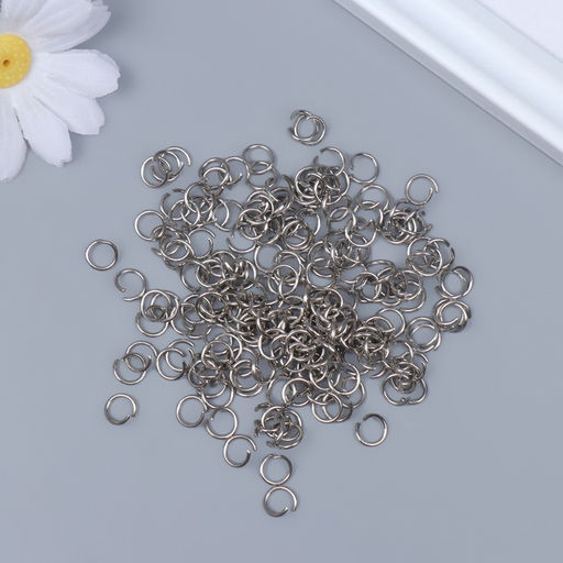 Цена за 4 шт. Разжимное кольцо для брелоков, цепочек «Круг», металл, набор 200 шт., d=0.5 см, 0.8×0.8 см