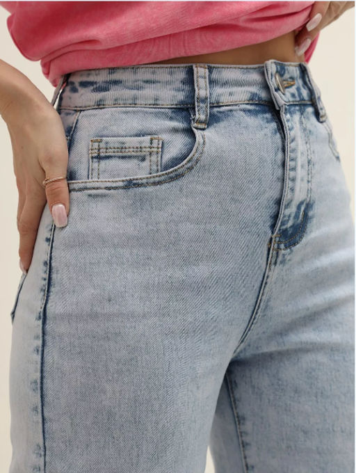 Джинсы палаццо широкие трубы с высокой посадкой