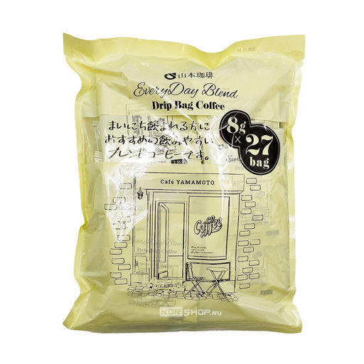 Молотый кофе Эвридэй бленд в дрип-пакетах Yamamoto Coffee, Япония, 216 г (8 г * 27 шт.) Акция