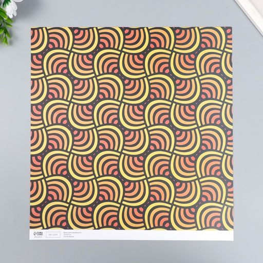Цена за 5 шт. Бумага для скрапбукинга двусторонняя Color geometry, плотность 180 г, 30.5×32 см