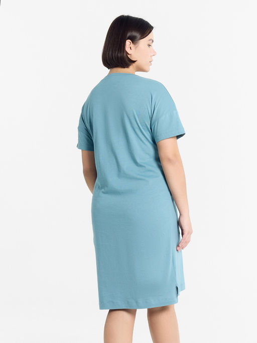 Сорочка ночная женская дымчато-голубая с печатью - Mark formelle фото 4