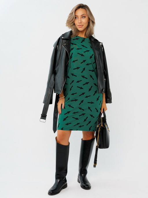 Платье женское П-194 (футер 2х нитка пенье г/к) Изумруд