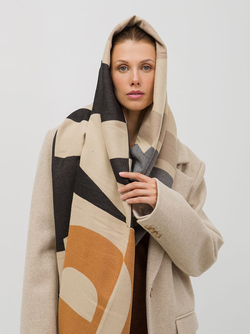 В составе шерсть и кашемир! теплый двусторонний палантин - Tantino фото 3