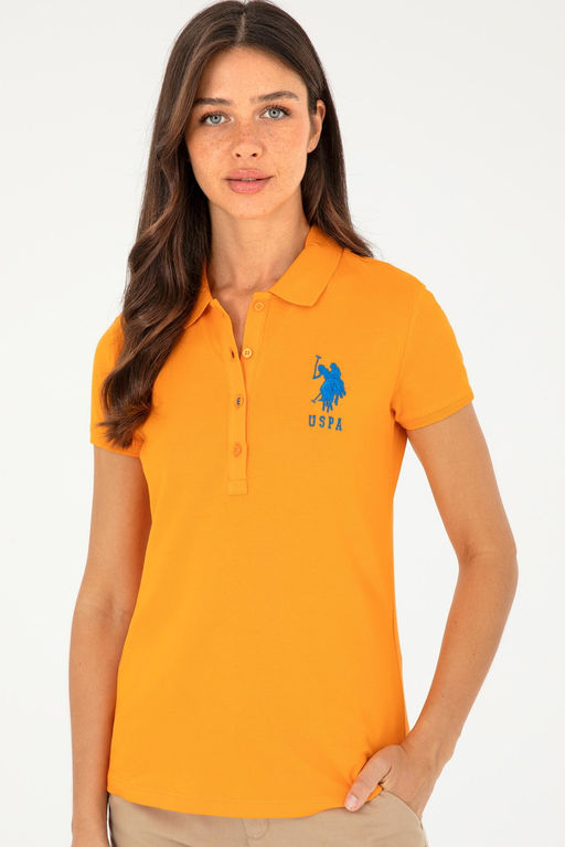 Женская оранжевая базовая футболка Неожиданная скидка в корзине - U.s. polo assn фото 3