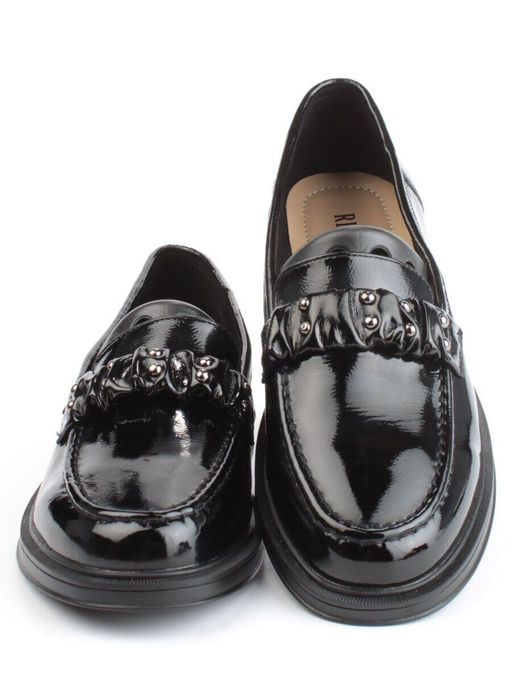 03-DYL140-2 BLACK Лоферы женские (натуральная кожа)