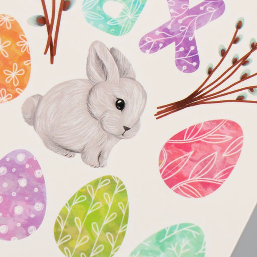 Цена за 3 шт. Переводные тату цветные Пасхальные яички и кролик, временные татуировки, 10?10 см - Арт узор фото 6