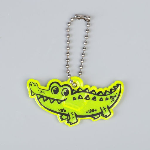 Цена за 10 шт. Светоотражающий элемент «Крокодил», двусторонний, 5.5×3 см, МИКС