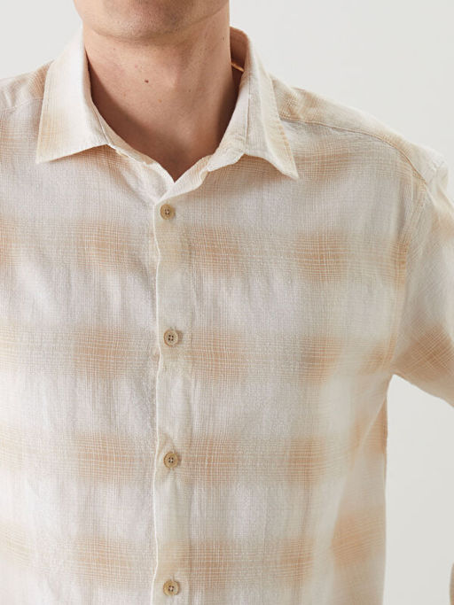 Regular Fit Uzun Kollu Ekose Poplin Erkek G?mlek
