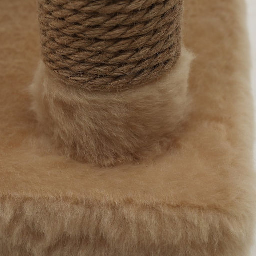 Домик для кошек с двумя полками, овальный вход, джут, 37 х 37 х 111 см, бежевый - Simaland фото 6