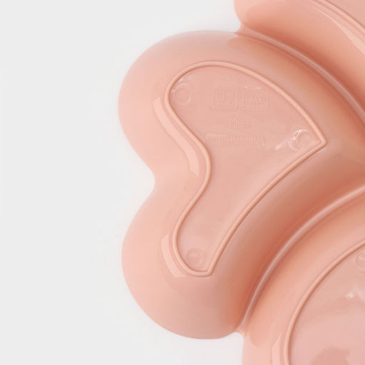 Менажница 4 секции «Сердце», 22.5×3 см, розовая/бежевая