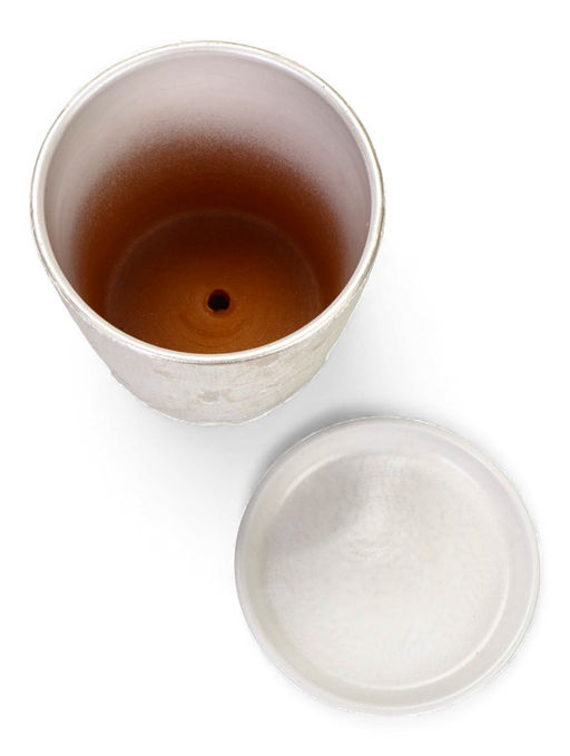 Горшок цветочный с поддоном 1,45 л, d15/h14 см белый керамика, "Венера" (М)