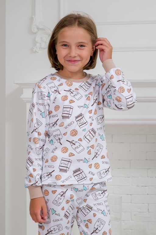 Пижама детская из интерлока Потешка молоко бежевый - Амадэль фото 5