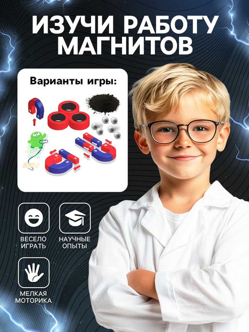 Набор для опытов Опыты с магнитами, с магнитными кольцами - Эврики фото 6