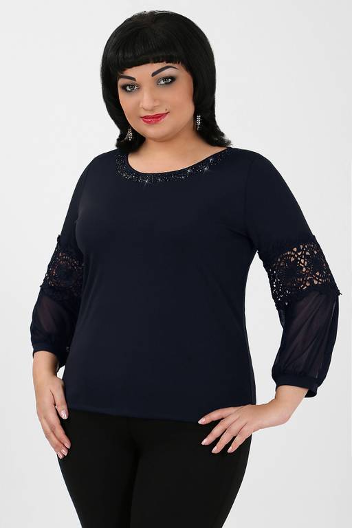 Блузка темно-синяя женская