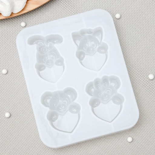 Молд Любовь зверят, силикон, 12,5?10?2 см, цвет белый - Simaland фото 3
