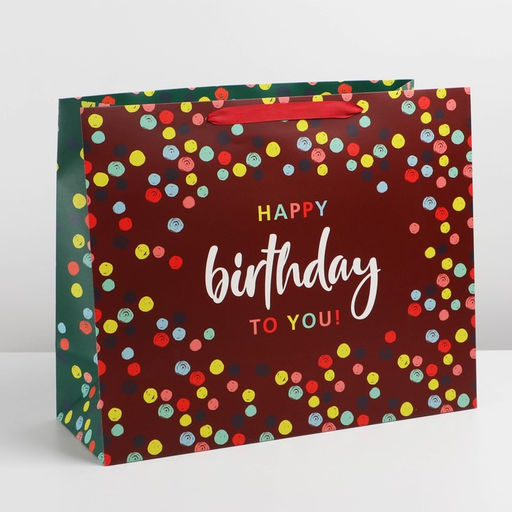 Пакет подарочный ламинированный, упаковка, «С днём рождения», XL 49 х 40 х 19 см
