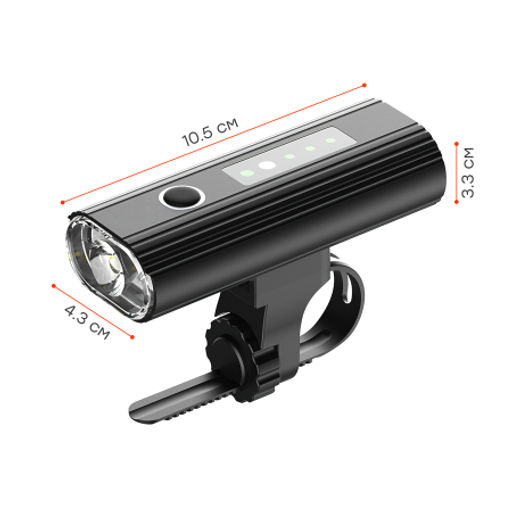 Фонарь передний COMIRON OKO400 корпус: авиационный алюминий 6063, IP67; свет: 1 XPG, 400lm; аккум: 3.7V 4000 mAh, USB; POWER BANK. /уп 25/50/ - Галеонтрейд фото 2