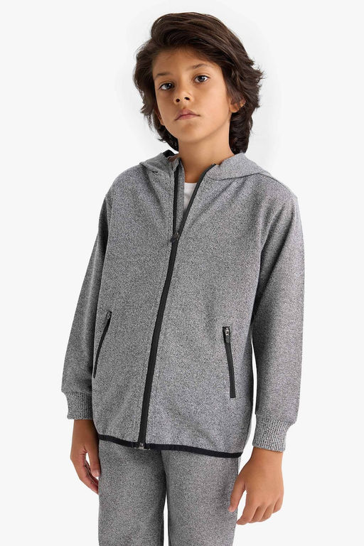 Kap__onlu Fermuarl_ Sweatshirt Erkek _ocuk - Defacto фото 3