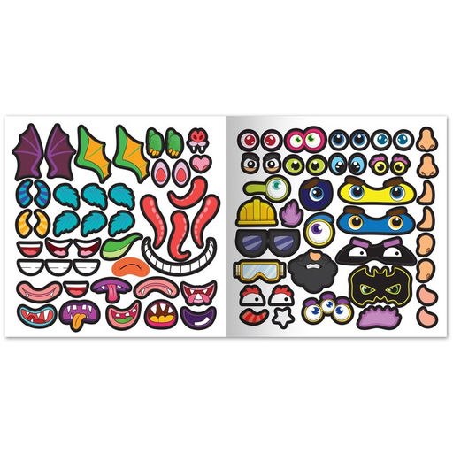 Цена за 2 шт. Книга с многоразовыми наклейками «Собери чудика», 12 стр., с маркером, 20 глазок