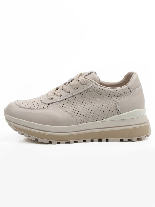 03-A195-5A BEIGE Кроссовки женские (натуральная кожа)