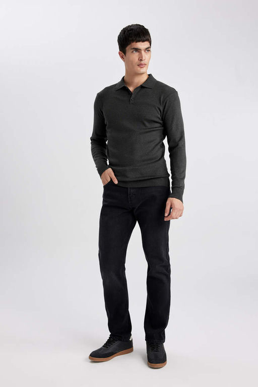 Джинсовые брюки прямого кроя с нормальной талией и нормальной талией - Defacto фото 3