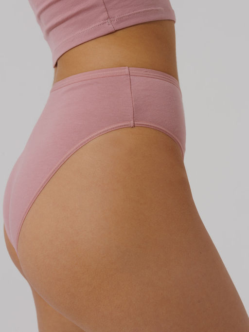 Трусы женские слипы с высокой посадкой Lingeamo пудрово-розовые ЛС-14 (102) фото 2