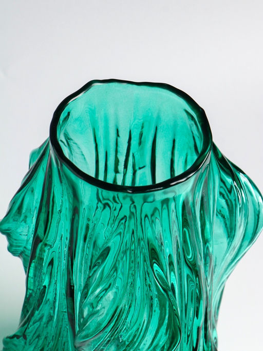 Ваза «Греверли», 31×10 см, стекло, зелёная