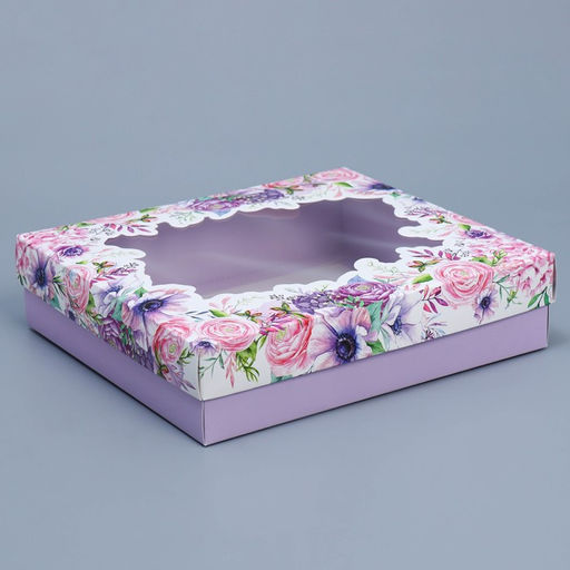 Цена за 2 шт. Коробка подарочная, упаковка, Цветы, 23.5?20.5?5.5 см