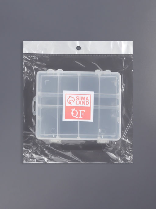 Органайзер для хранения мелочей, передвижные перегородки, 12 секций, 19.5×13×3.6 см, прозрачный