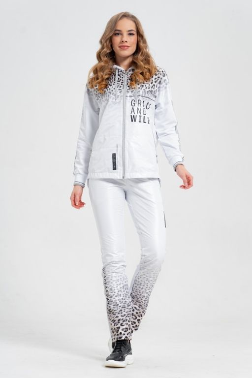 Толстовка из футера комбинированного с принтованной плащевой тканью - А+б коллекция фото 4