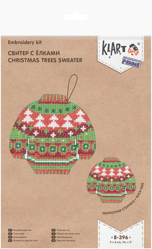 Klart набор для вышивания 8-396 Свитер с елками 9 х 8 см