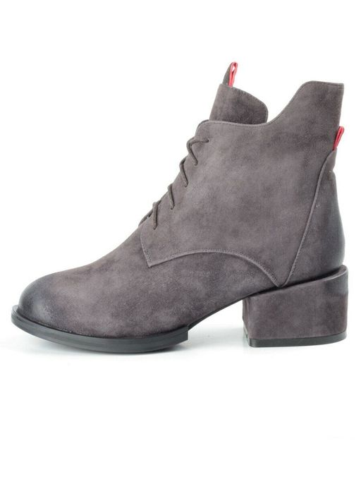 04-R178-2 GREY Ботинки зимние женские (натуральная замша, натуральный мех) - Фабричный китай фото 14