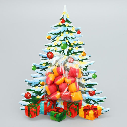 Цена за 10 шт. Пакет под сладости новогодний «Ёлка», 11×6 см