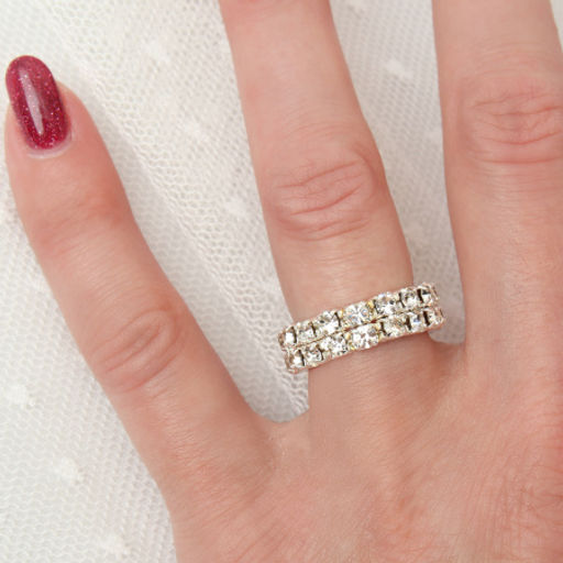 Кольцо на резинке стразы / GTDT-5/2 /уп 48/ - Галеонтрейд фото 3