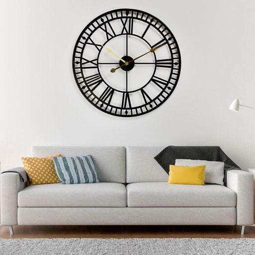Часы настенные интерьерные, серия: Лофт, дискретный ход, d=60 см, чёрные, от батарейки 1×АА