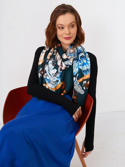 Большой, мягкий, тонкий и очень нежный двусторонний платок с рисунком. - Tantino фото 11