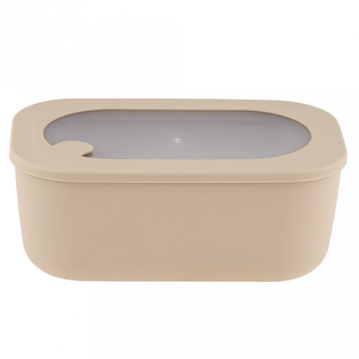 Контейнер для продуктов пластмассовый Нео 1,6л, 23x14,5x9см, прямоугольный, герметичный, с крышкой, латте, клапан для выпуска пара, подходит для СВЧ (Россия) - Домашняя мода фото 2