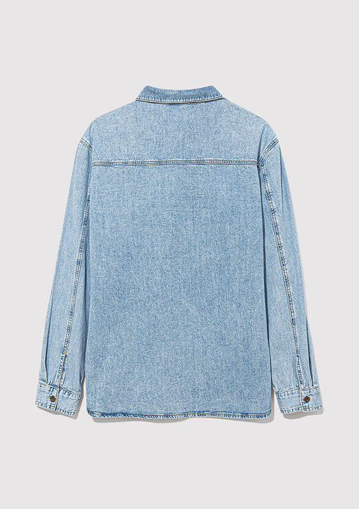 Tyler Regenerative Ac?k Mavi Denim Jean Gomlek  фото 9