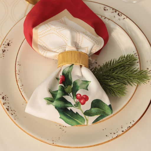 Набор новогодний Christmas wreath: скатерть 150×180 см +/-3 см с ВГМО, салфетка 40×40 см-8 шт., 100% хлопок
