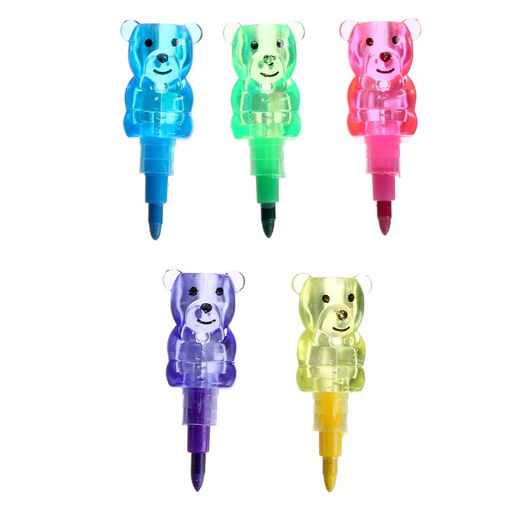 Цена за 7 шт. Карандаш восковой «Мишка», набор 5 цветов